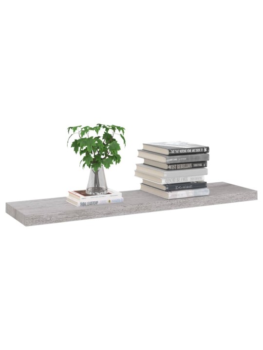 Plovoucí nástěnné police 2 ks betonově šedé 90x23,5x3,8 cm MDF