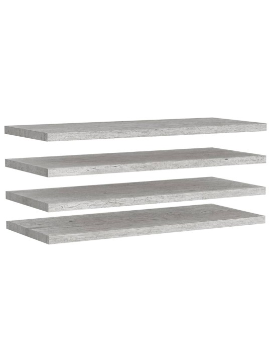 Plovoucí nástěnné police 4 ks betonově šedé 90x23,5x3,8 cm MDF