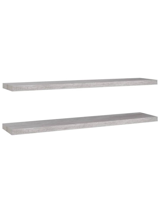 Plovoucí nástěnné police 2 ks betonově šedé 120x23,5x3,8 cm MDF
