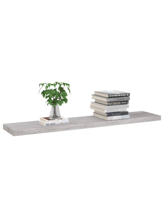Plovoucí nástěnné police 4 ks betonově šedé 120x23,5x3,8 cm MDF