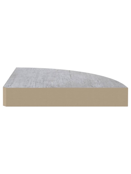 Nástěnné rohové police 2 ks betonově šedé 25 x 25 x 3,8 cm MDF