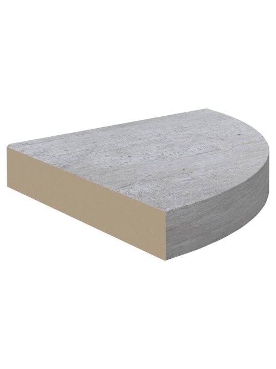 Nástěnné rohové police 4 ks betonově šedé 25 x 25 x 3,8 cm MDF