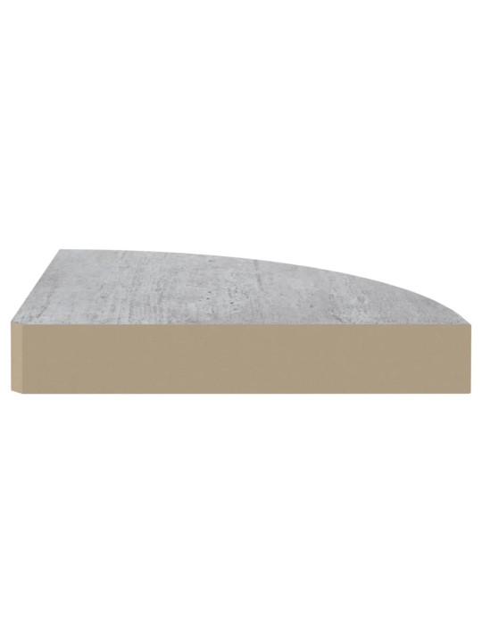 Nástěnné rohové police 4 ks betonově šedé 25 x 25 x 3,8 cm MDF