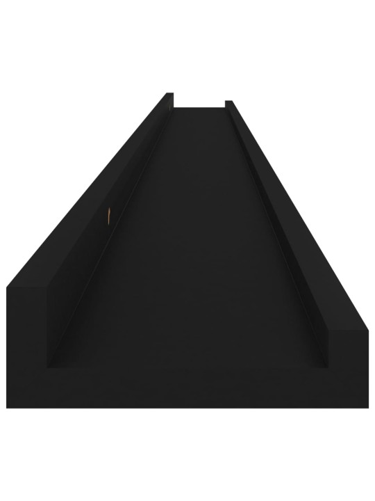 Nástěnné police 4 ks černé 115 x 9 x 3 cm
