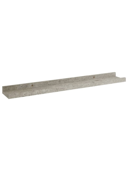 Nástěnné police 2 ks betonově šedé 60 x 9 x 3 cm