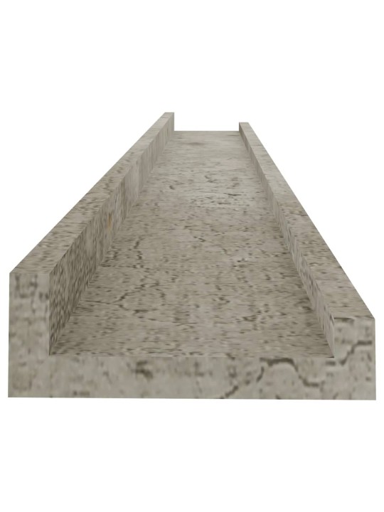 Nástěnné police 2 ks betonově šedé 80 x 9 x 3 cm
