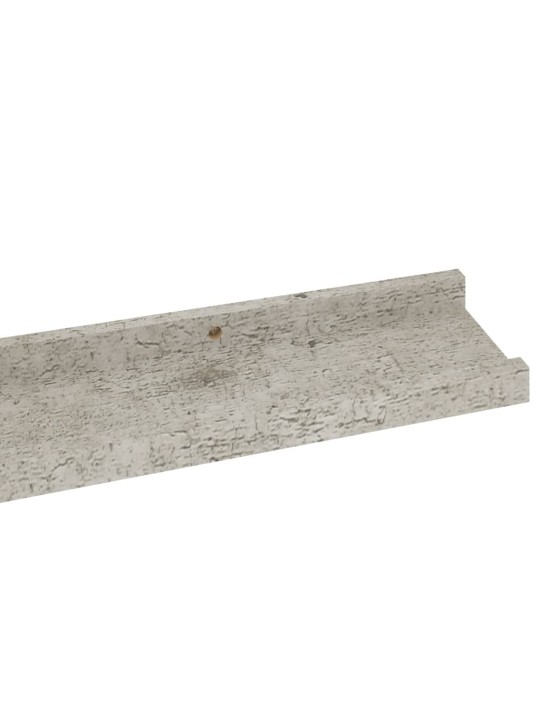 Nástěnné police 2 ks betonově šedé 80 x 9 x 3 cm