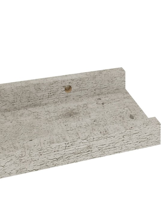 Nástěnné police 4 ks betonově šedé 40 x 9 x 3 cm