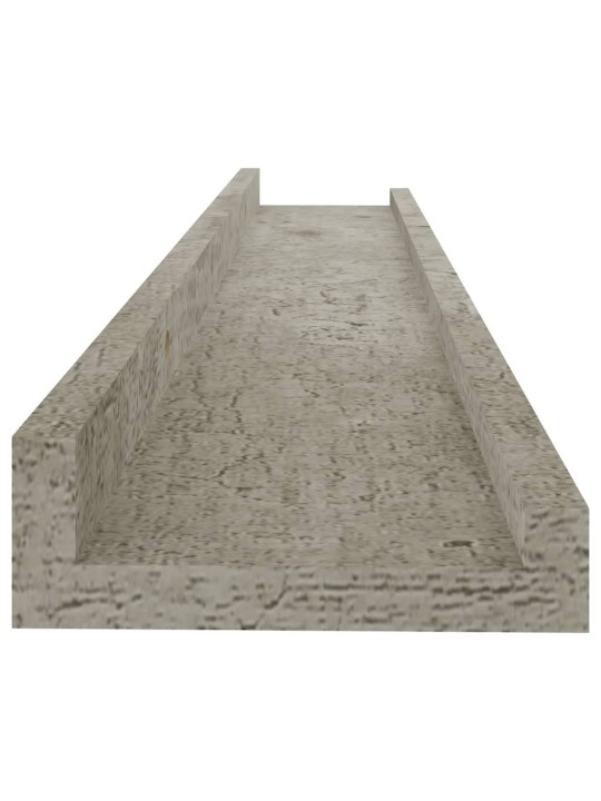 Nástěnné police 4 ks betonově šedé 60 x 9 x 3 cm