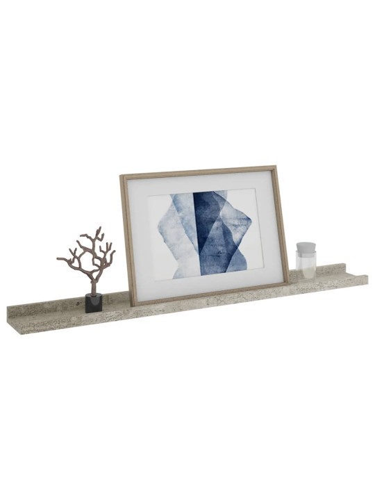 Nástěnné police 4 ks betonově šedé 80 x 9 x 3 cm