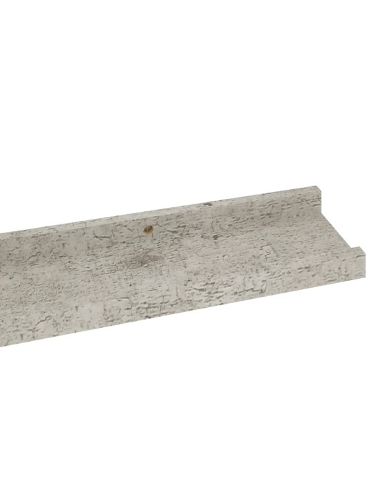 Nástěnné police 4 ks betonově šedé 80 x 9 x 3 cm
