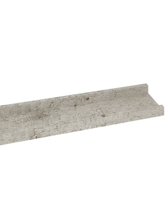 Nástěnné police 4 ks betonově šedé 115 x 9 x 3 cm