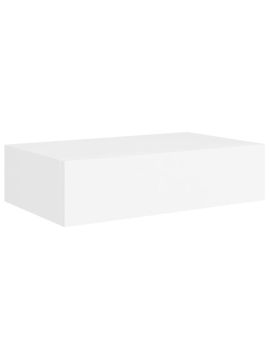 Nástěnné police se zásuvkou 2 ks bílé 40 x 23,5 x 10 cm MDF