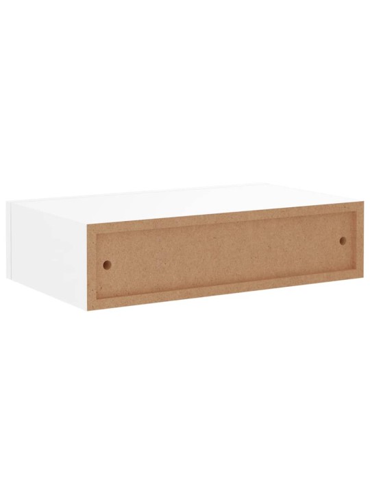 Nástěnné police se zásuvkou 2 ks bílé 40 x 23,5 x 10 cm MDF