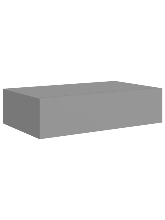 Nástěnné police se zásuvkou 2 ks šedé 40 x 23,5 x 10 cm MDF