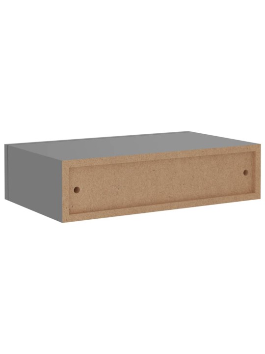 Nástěnné police se zásuvkou 2 ks šedé 40 x 23,5 x 10 cm MDF