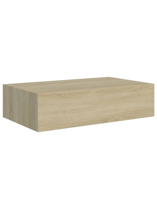 Nástěnná police se zásuvkou dub 40 x 23,5 x 10 cm MDF
