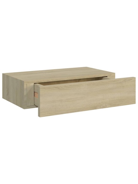 Nástěnná police se zásuvkou dub 40 x 23,5 x 10 cm MDF