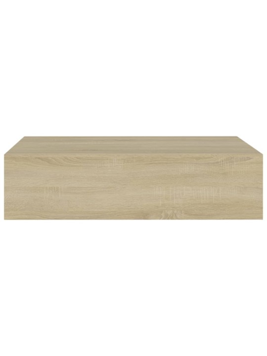 Nástěnné police se zásuvkou 2 ks dub 40 x 23,5 x 10 cm MDF