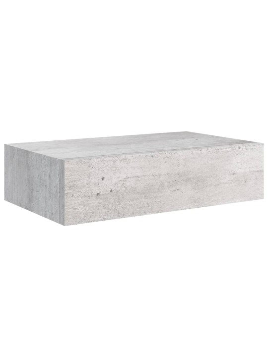 Nástěnné police se zásuvkou 2 ks betonově šedé 40x23,5x10cm MDF