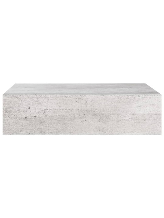 Nástěnné police se zásuvkou 2 ks betonově šedé 40x23,5x10cm MDF