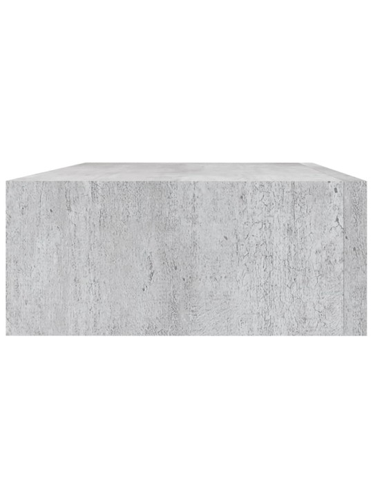 Nástěnné police se zásuvkou 2 ks betonově šedé 40x23,5x10cm MDF
