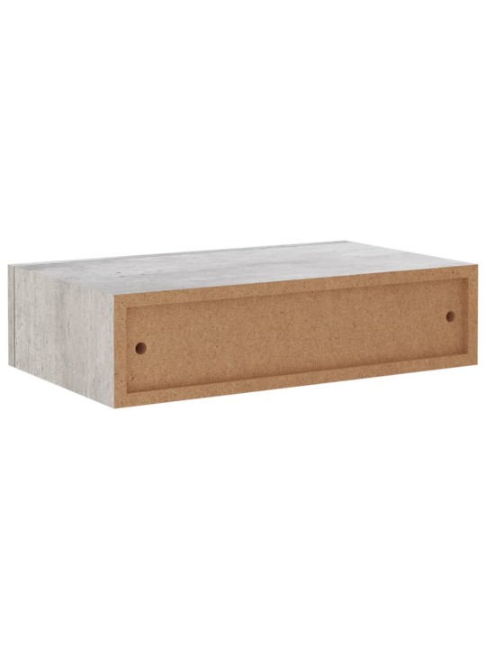 Nástěnné police se zásuvkou 2 ks betonově šedé 40x23,5x10cm MDF