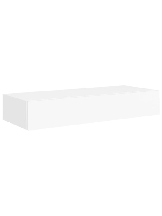 Nástěnné police se zásuvkou 2 ks bílé 60 x 23,5 x 10 cm MDF