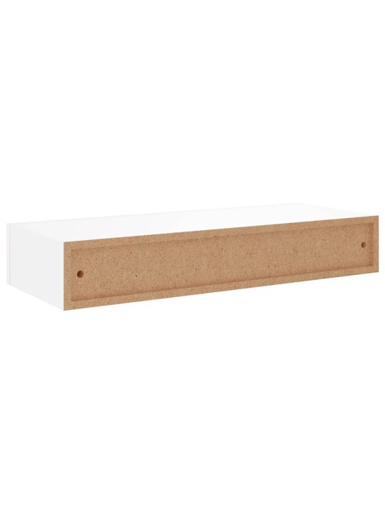 Nástěnné police se zásuvkou 2 ks bílé 60 x 23,5 x 10 cm MDF