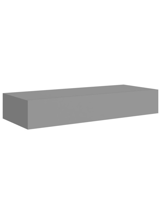 Nástěnné police se zásuvkou 2 ks šedé 60 x 23,5 x 10 cm MDF
