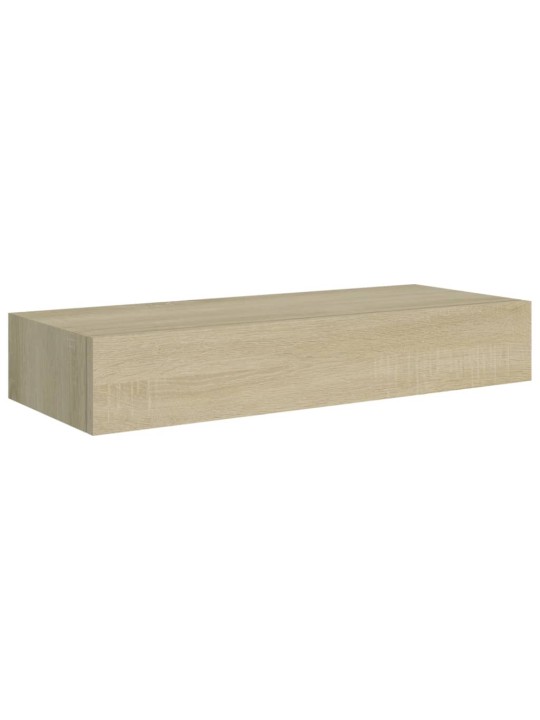 Nástěnná police se zásuvkou dub 60 x 23,5 x 10 cm MDF