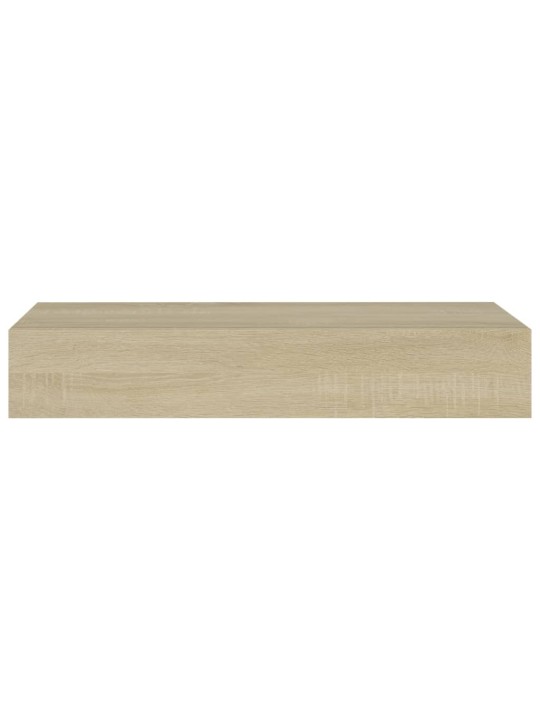 Nástěnné police se zásuvkou 2 ks dub 60 x 23,5 x 10 cm MDF