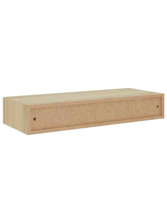 Nástěnné police se zásuvkou 2 ks dub 60 x 23,5 x 10 cm MDF