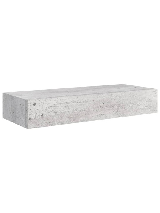 Nástěnná police se zásuvkou betonově šedá 60 x 23,5 x 10 cm MDF