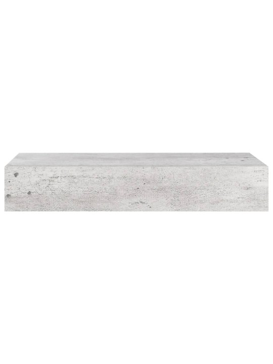 Nástěnná police se zásuvkou betonově šedá 60 x 23,5 x 10 cm MDF