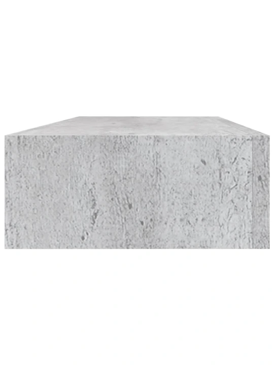 Nástěnná police se zásuvkou betonově šedá 60 x 23,5 x 10 cm MDF