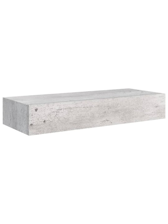 Nástěnné police se zásuvkou 2 ks betonově šedé 60x23,5x10cm MDF