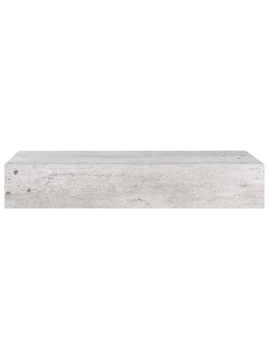 Nástěnné police se zásuvkou 2 ks betonově šedé 60x23,5x10cm MDF