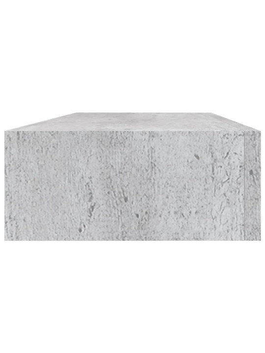 Nástěnné police se zásuvkou 2 ks betonově šedé 60x23,5x10cm MDF