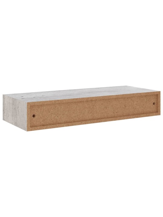Nástěnné police se zásuvkou 2 ks betonově šedé 60x23,5x10cm MDF