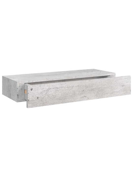Nástěnné police se zásuvkou 2 ks betonově šedé 60x23,5x10cm MDF