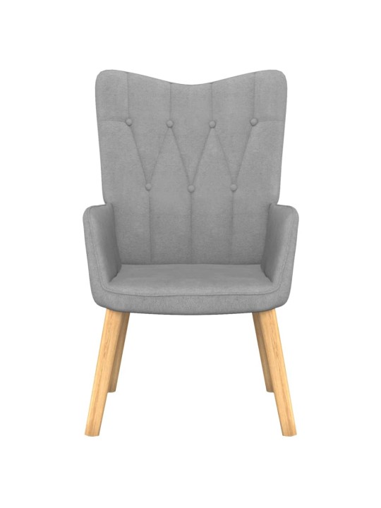 Relaxační křeslo se stoličkou světle šedé textil