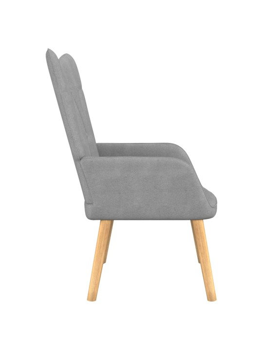 Relaxační křeslo se stoličkou světle šedé textil