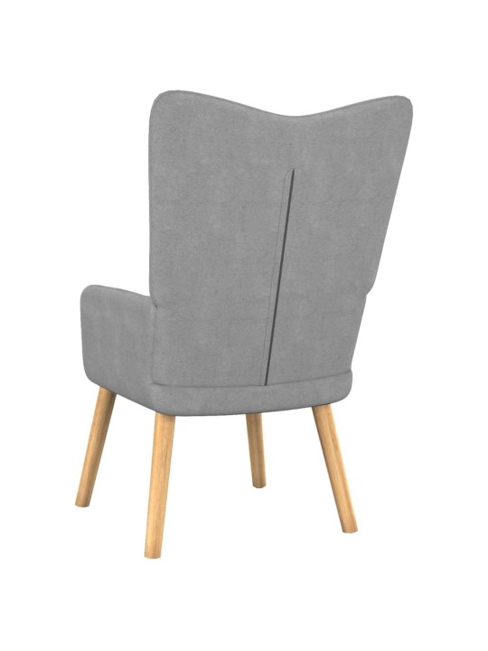 Relaxační křeslo se stoličkou světle šedé textil