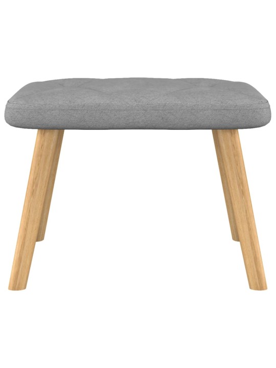 Relaxační křeslo se stoličkou světle šedé textil