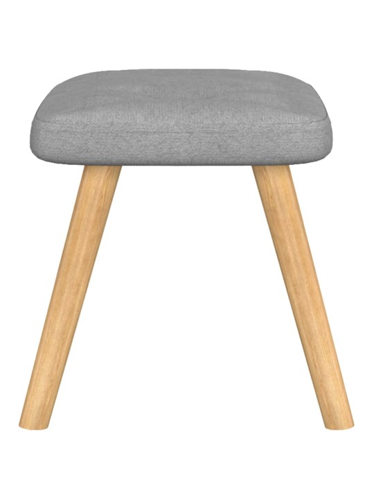Relaxační křeslo se stoličkou světle šedé textil