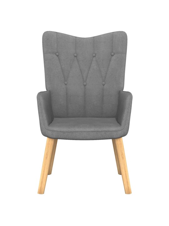 Relaxační křeslo se stoličkou tmavě šedé textil