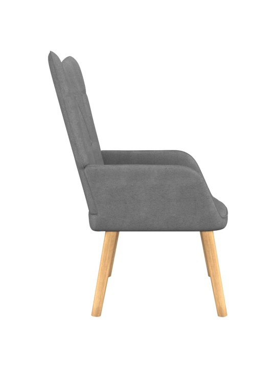 Relaxační křeslo se stoličkou tmavě šedé textil