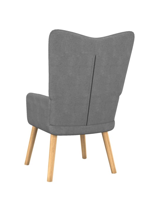 Relaxační křeslo se stoličkou tmavě šedé textil