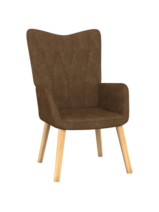 Relaxační křeslo se stoličkou hnědé textil
